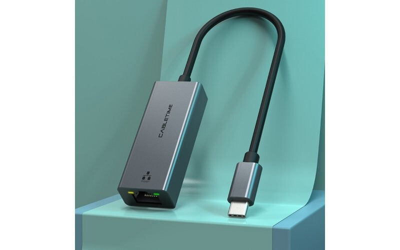 Cabletime USB-C til RJ45 Gigabit netværk, 0,15m