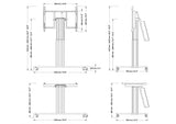 Conen Mounts Motorized mobile height and tilt adjustable monitor stand, 50 cm of vertical travel