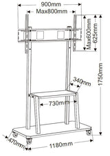 Vivolink VLFS4290 monitor mount / stand 2.54 m (100") Floor Black