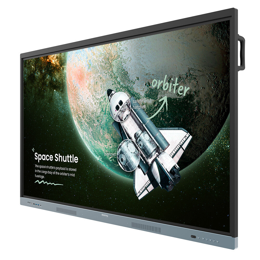 BenQ RE6504 Interactive flat panel 165.1 cm (65") 450 cd/m² 4K Ultra HD Black, Grey Touchscreen Built-in processor Android