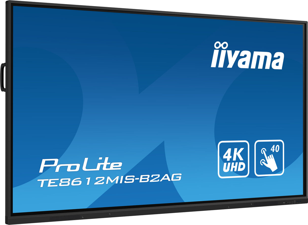 iiyama TE8612MIS-B2AG skilte display Digital A-tavle 2,18 m (86") LED Wi-Fi 400 cd/m² 4K Ultra HD Sort Berøringsskærm Indbygget processer Android 24/7