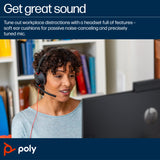 HP Poly Blackwire 5220 Stereo USB-C Headset +3.5mm Plug +USB-C/A Adapter