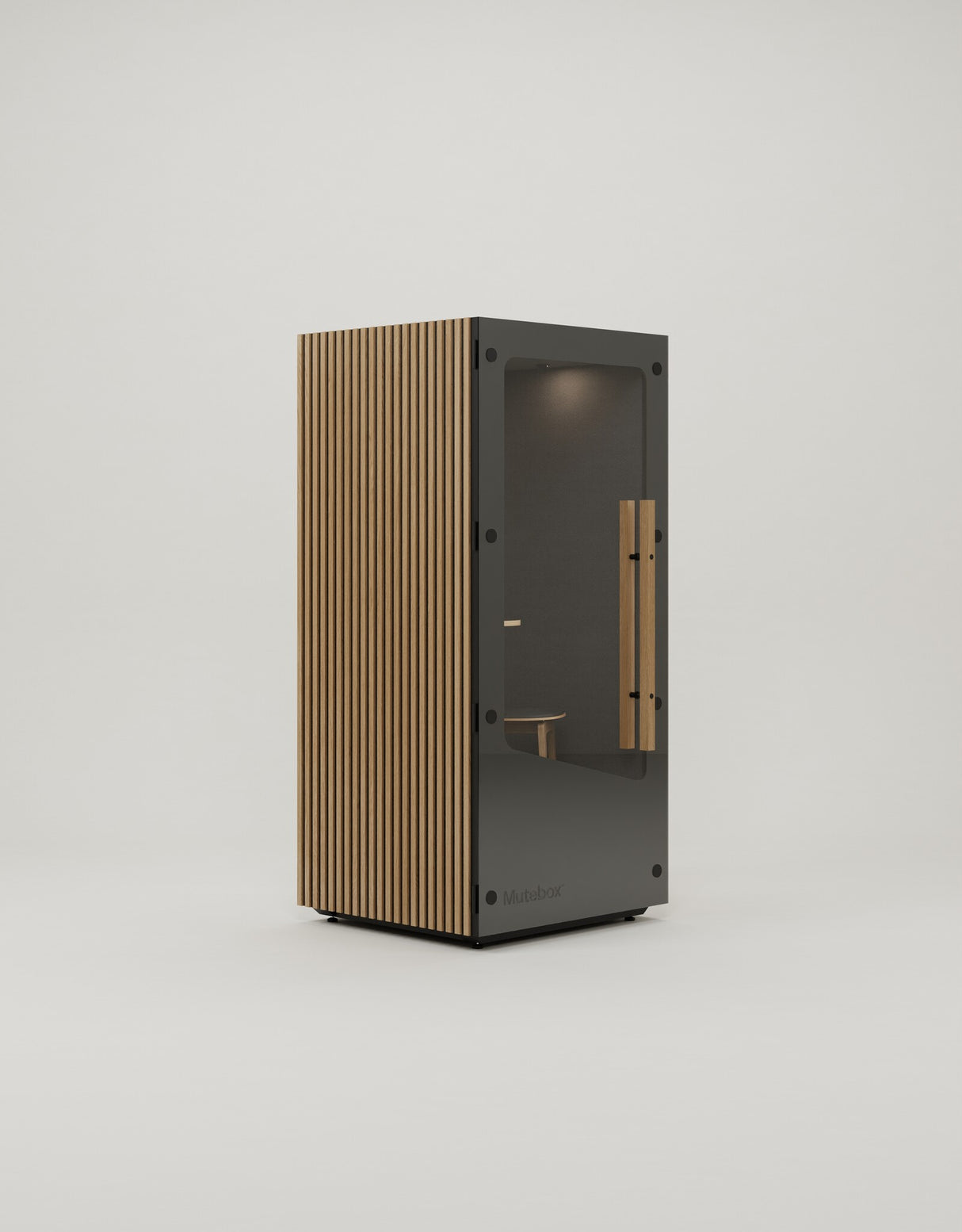 MuteBox One (Dual Glass) Sort dør / Classic Oak