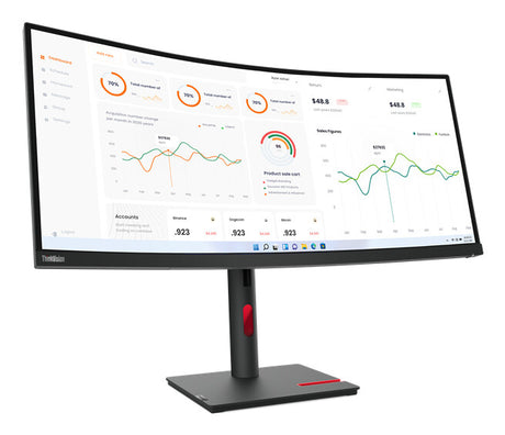 Lenovo ThinkVision T34w-30 computer monitor 86.4 cm (34") 3440 x 1440 pixels Wide Quad HD LED Black