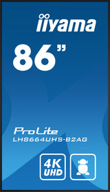 iiyama 86" 4K UHD professional digital signage display with advanced control and connectivity options