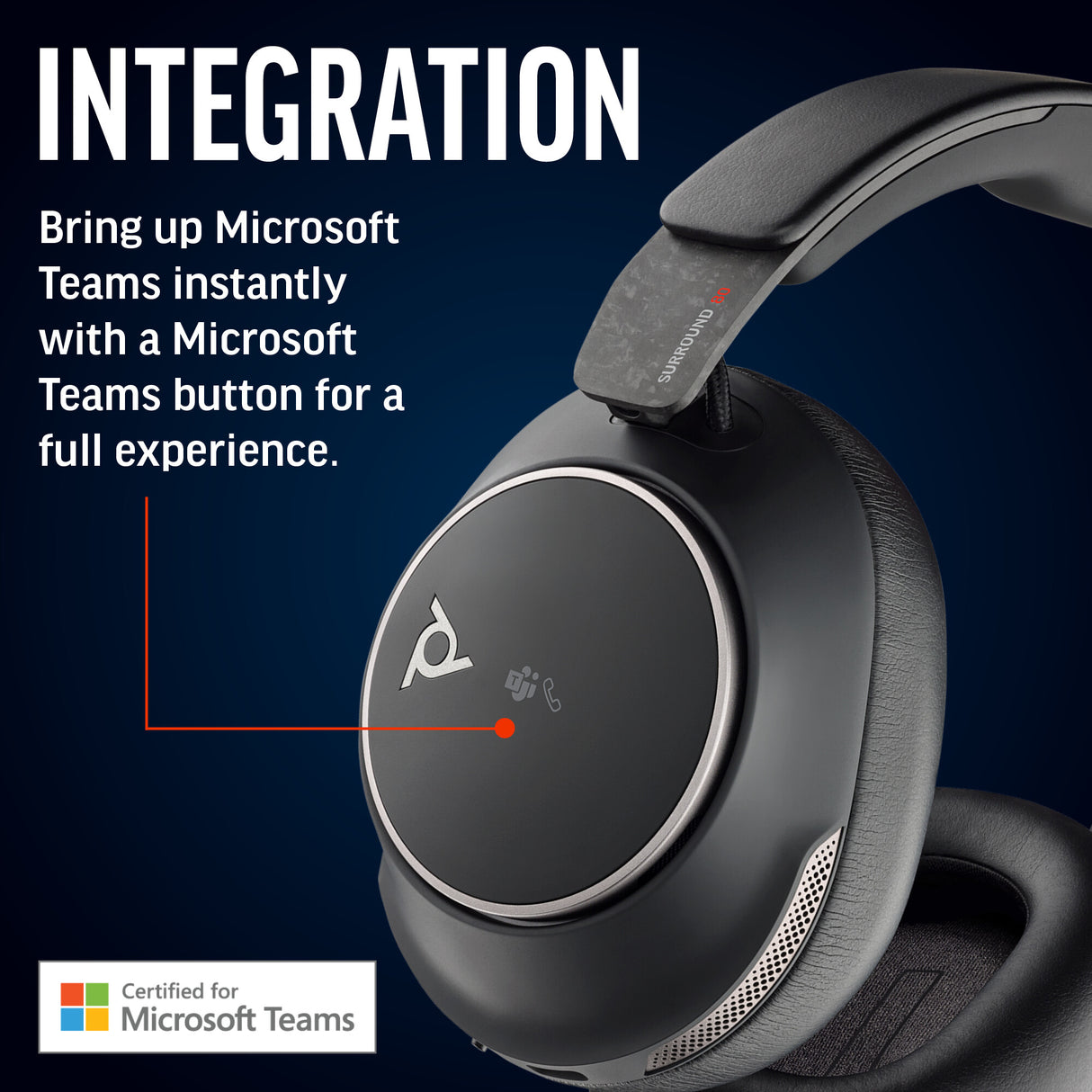 Poly Voyager Surround 80 UC USB-C Headset +USB-C/A Adapter