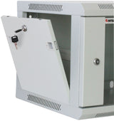 Intellinet 19" Network Cabinet - Wall Mount (Standard), 12U, 450mm Deep, Grey, Assembled, Max 60kg, Suitable also for use on desk or floor, Usable Depth 350mm, Metal & Glass Door, Back Panel, Removeable Sides, Parts for wall install (eg screws/rawl plugs)