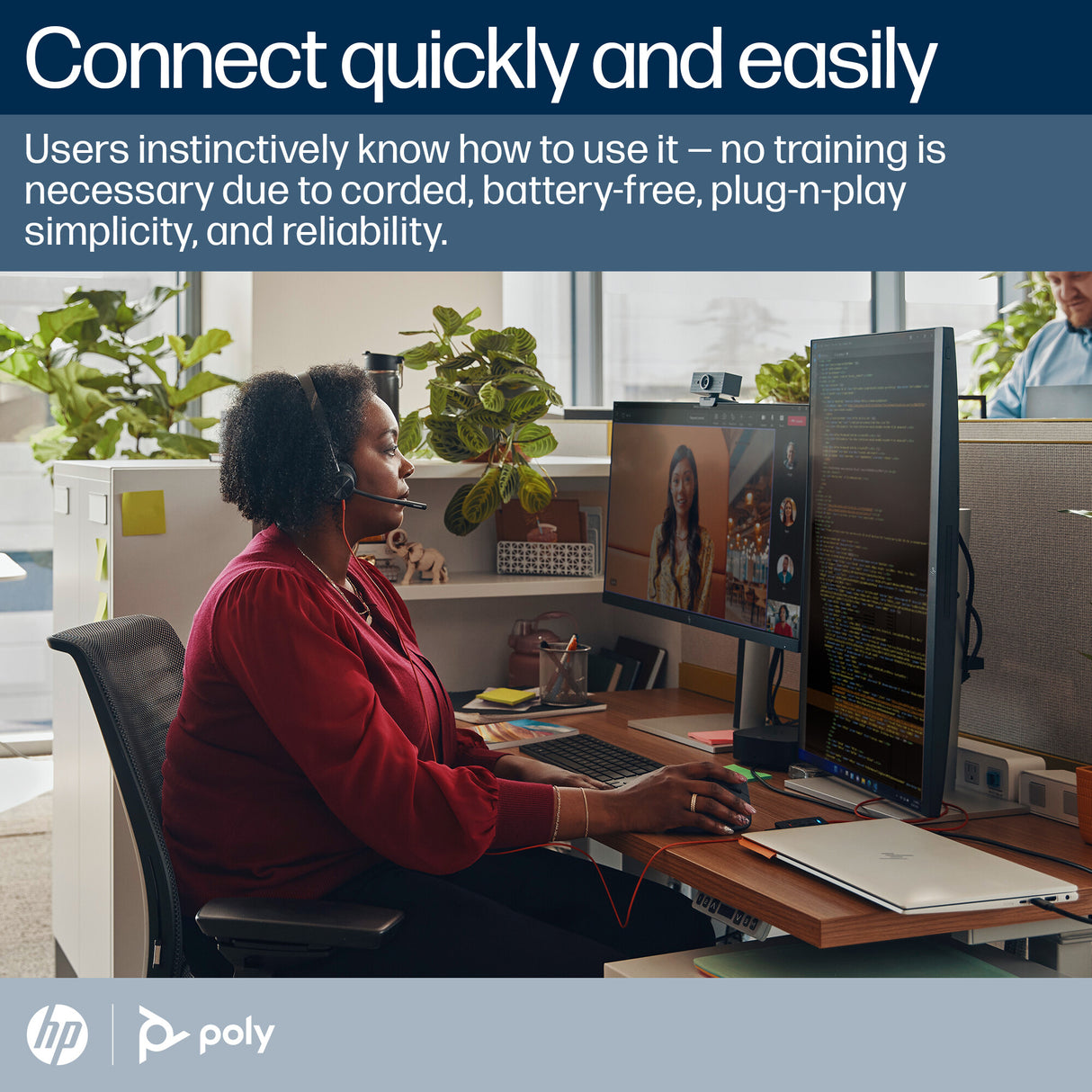 Poly Blackwire 3310 Monaural Microsoft Teams Certified USB-C Headset +USB-C/A Adapter