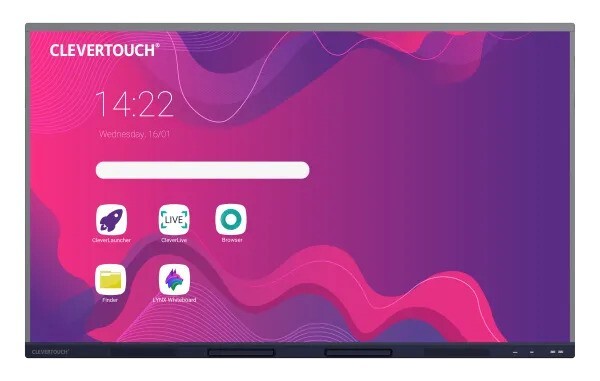 Clevertouch IMPACT Max 2 Interactive flat panel 165.1 cm (65") LED Wi-Fi 450 cd/m² 4K Ultra HD Black Touchscreen Built-in processor Android