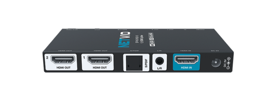 Netvio 1x2 4K HDR HDMI Splitter, 18Gb, HDCP2.2, HDR, Dolby Vision, EDID & Scaling