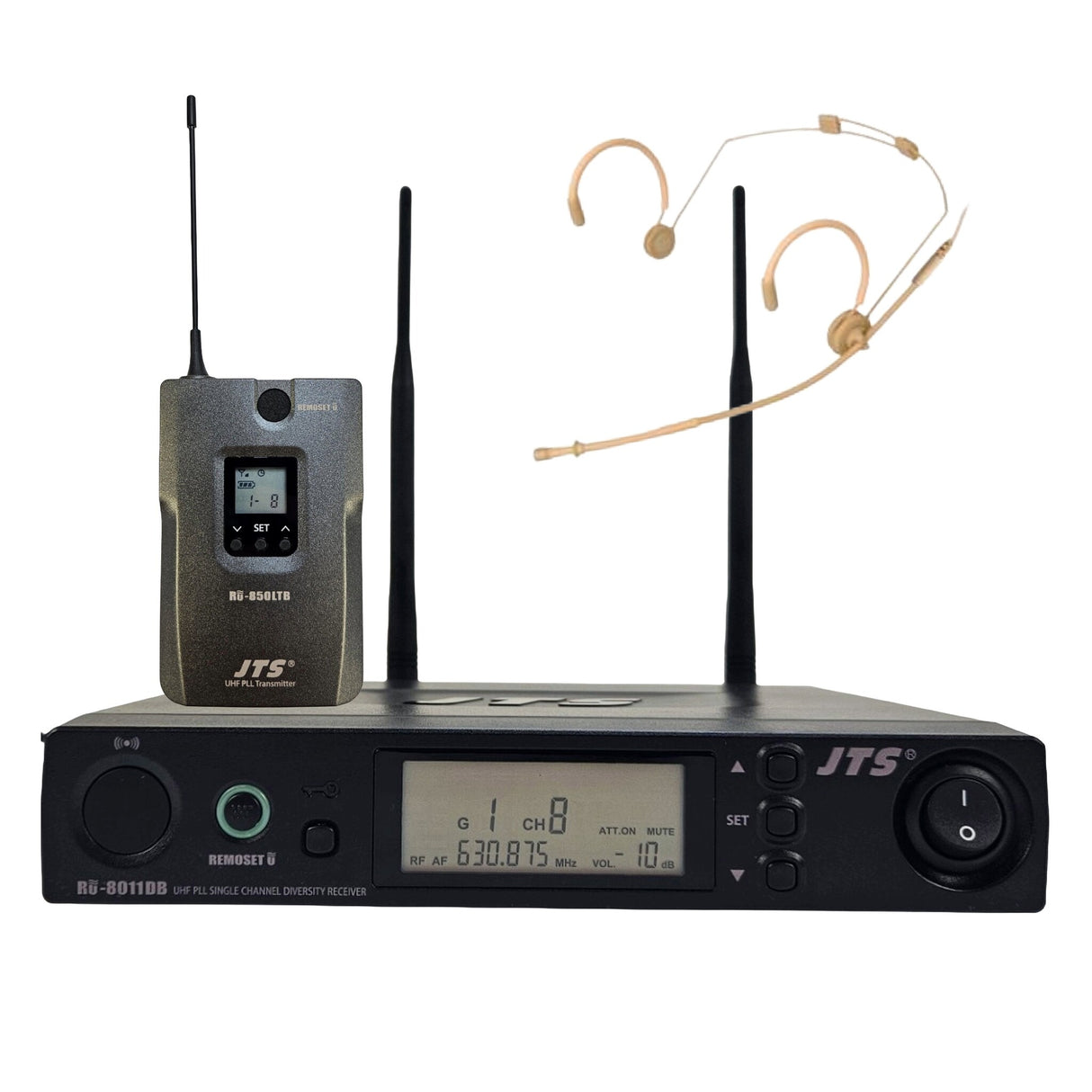 JTS RU8011DB-HSO - Trådløs kondensator Omnidirectional headset inkl. Modtager