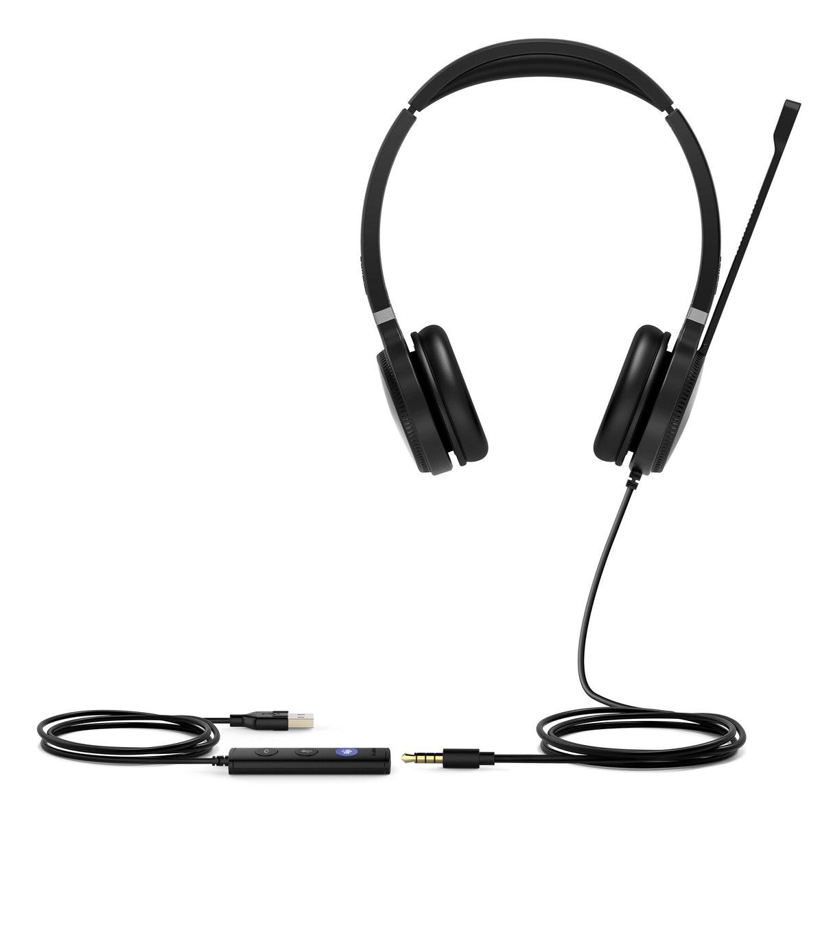 Yealink UH36 Dual Teams Headset Wired Head-band Office/Call center USB Type-A Black, Silver