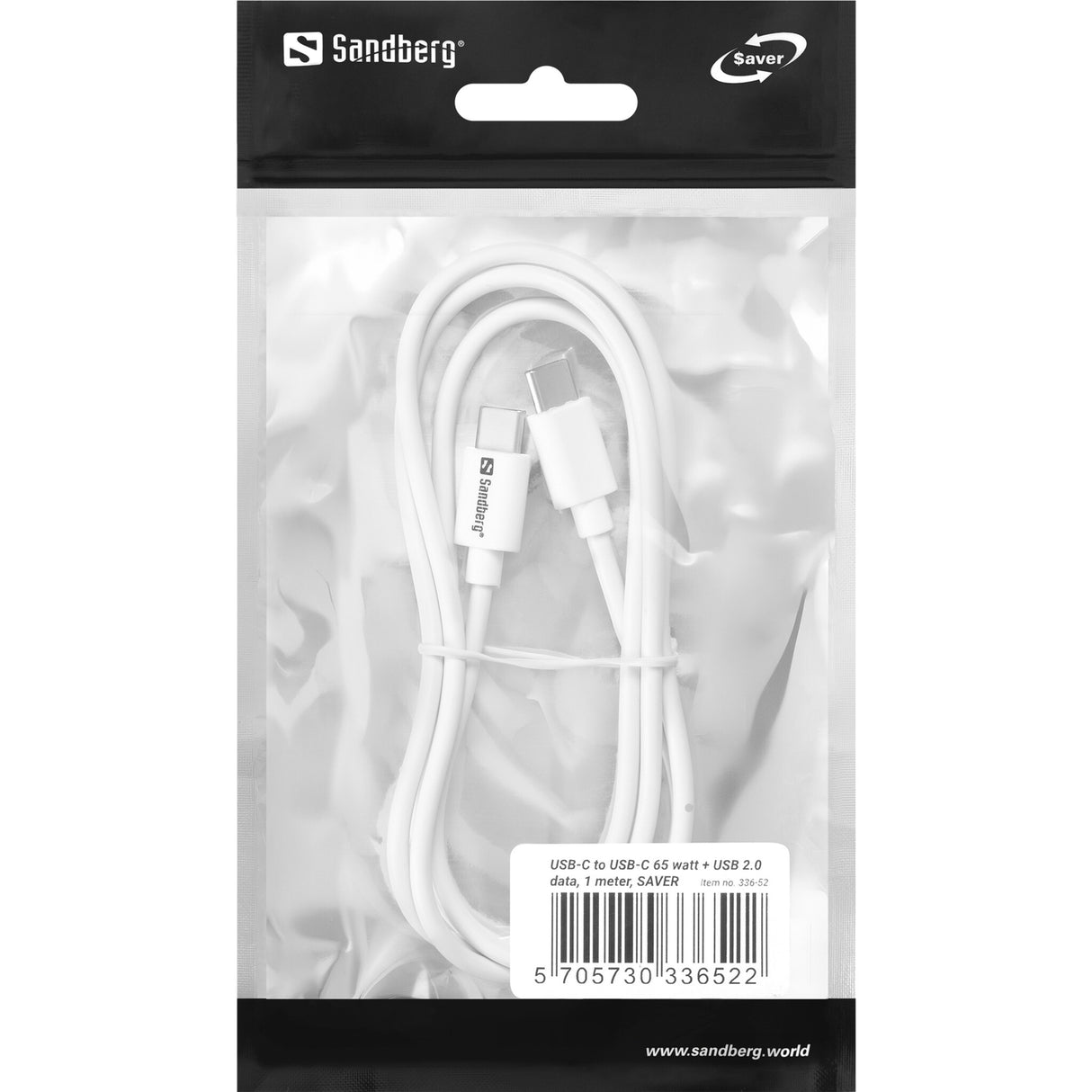 Sandberg USB-C USB-C 65W 1M SAVER