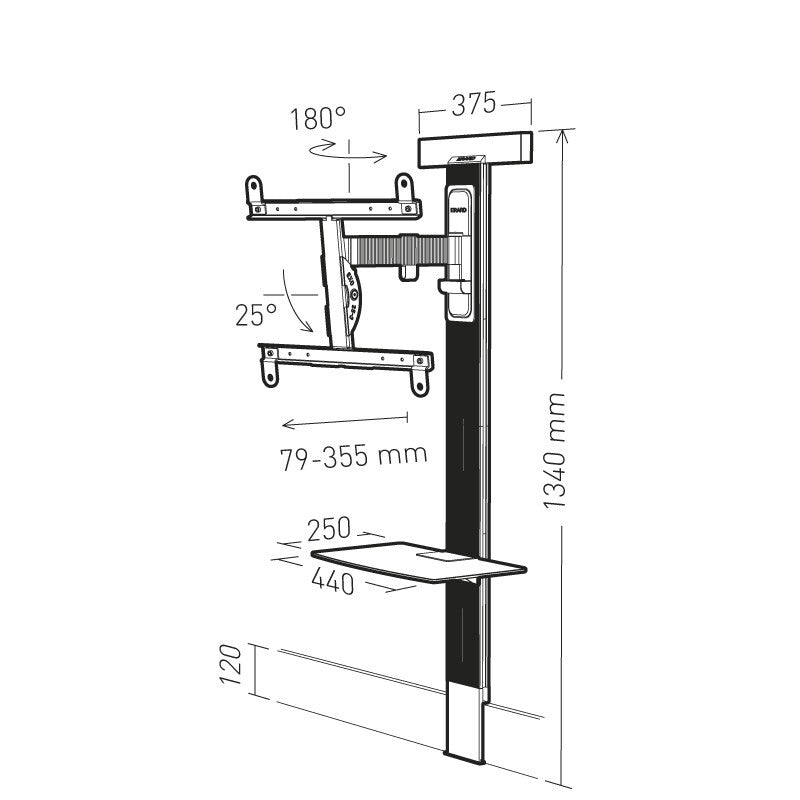 Erard EXOSTAND 400 190.5 cm (75") Black, Titanium