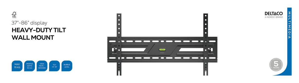 Deltaco ARM-1154-B TV mount/stand 2.18 m (86") Black