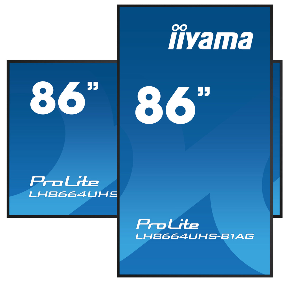 iiyama LH8664UHS-B1AG skilte display Digital A-tavle 2,18 m (86") LED Wi-Fi 500 cd/m² 4K Ultra HD Sort Indbygget processer Android 11 24/7