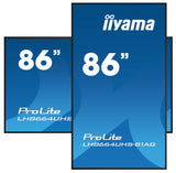 iiyama LH8664UHS-B1AG skilte display Digital A-tavle 2,18 m (86") LED Wi-Fi 500 cd/m² 4K Ultra HD Sort Indbygget processer Android 11 24/7