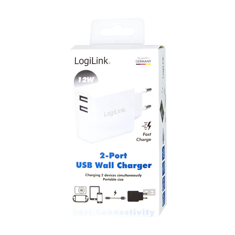 LogiLink PA0210W mobile device charger Smartphone, Tablet White AC Indoor