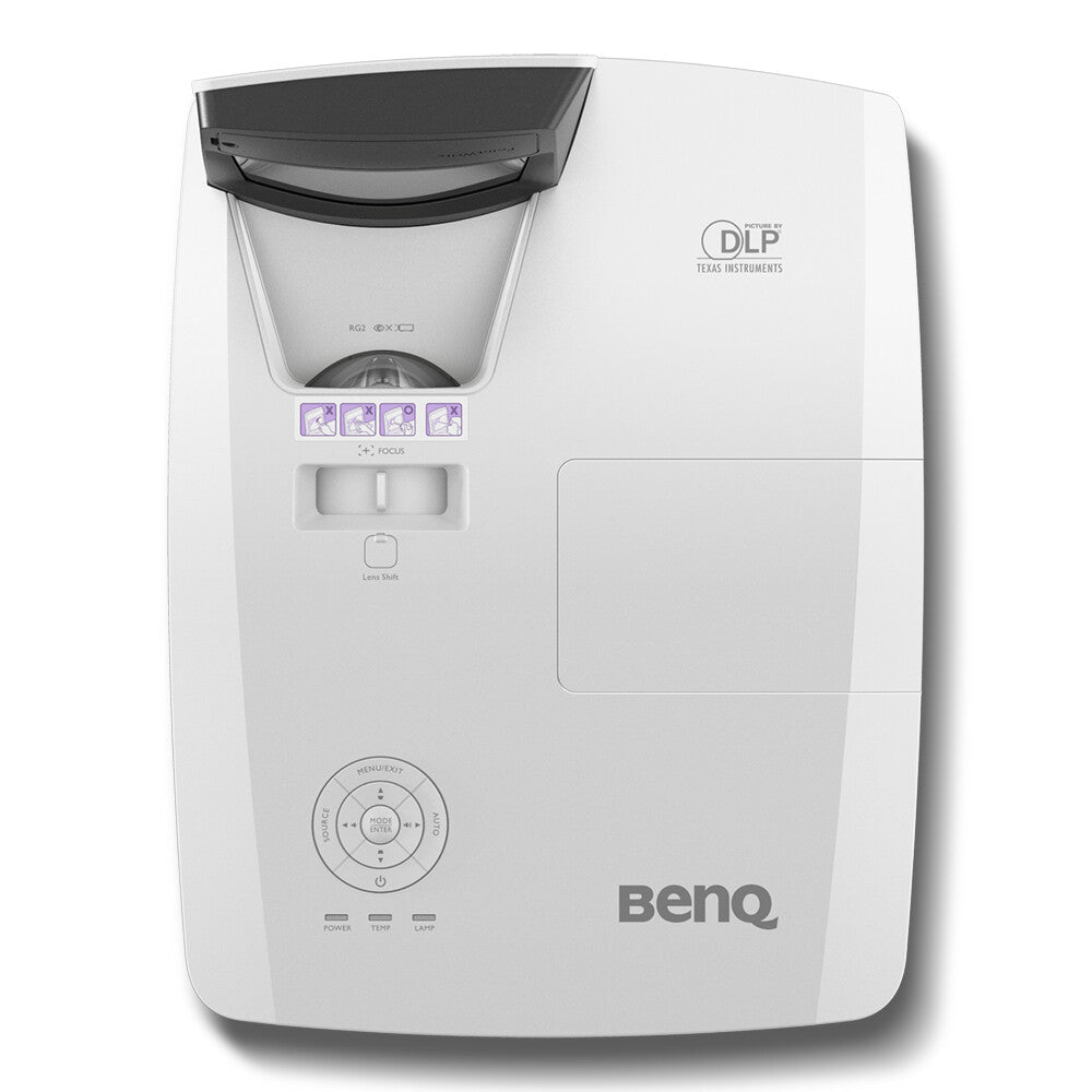 BenQ MW855UST+ dataprojekter Ultrakort projektor med kort projiceringsafstand 3500 ANSI lumens DLP WXGA (1280x800) 3D Sort, Hvid