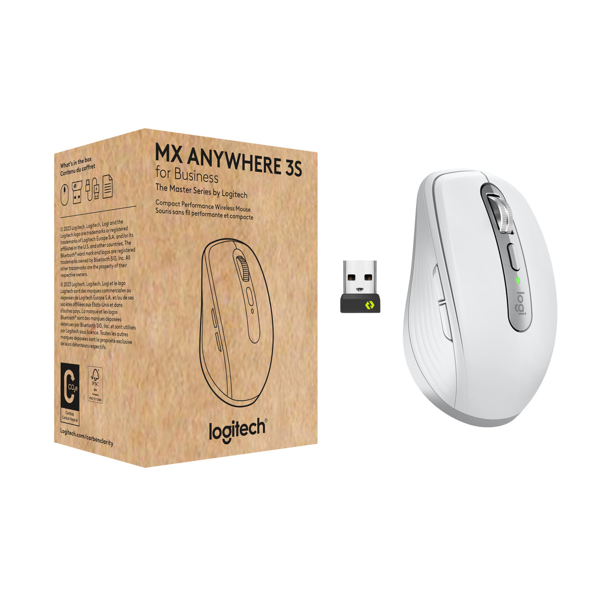 Logitech MX Anywhere 3S for Business mus Kontor Højre hånd RF trådløs + Bluetooth Laser 8000 dpi