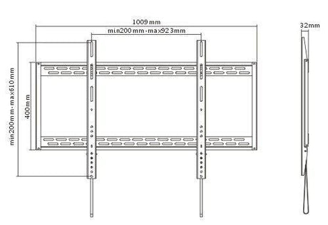 Vivolink VLMW60100 tv-beslag 2,54 m (100") Sort