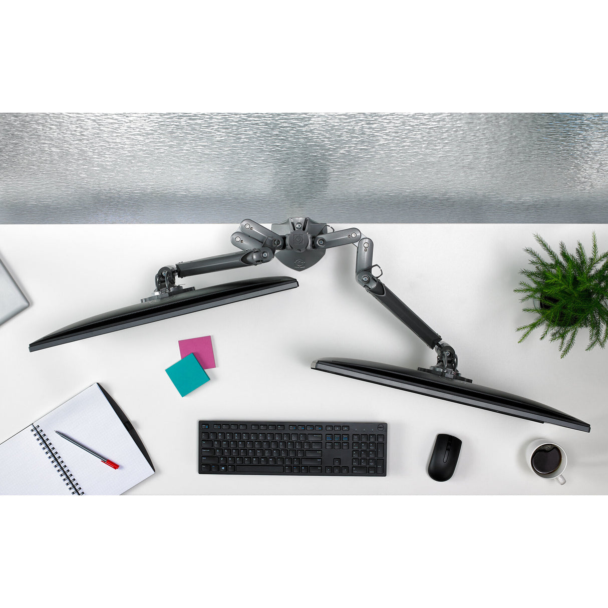 Chief KX Low-Profile Dual Monitor Arm 76.2 cm (30") Desk White