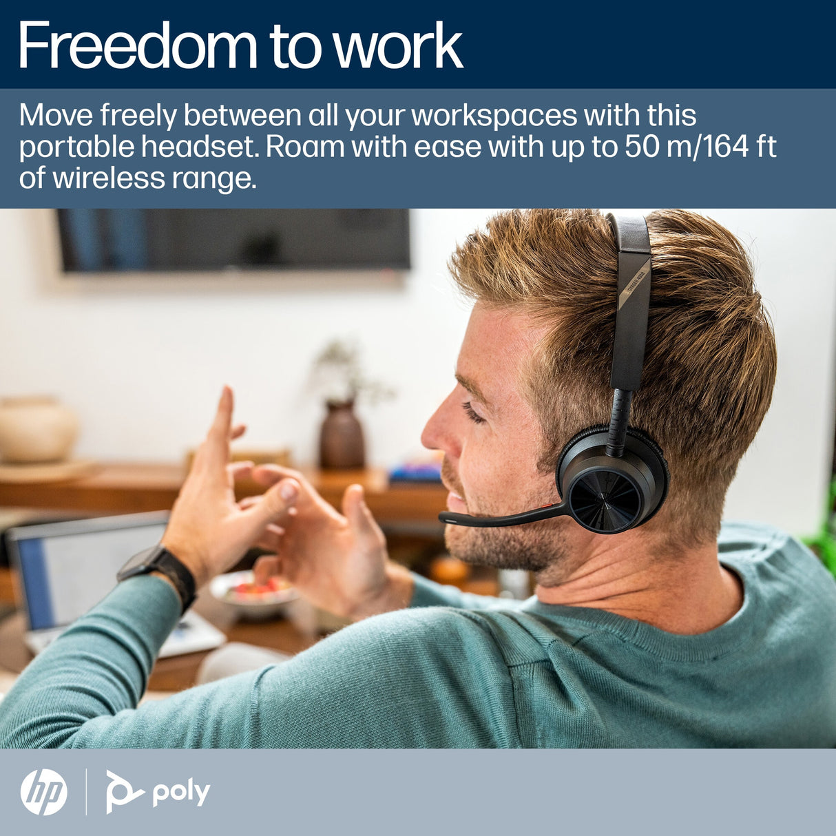 HP Poly Voyager 4320-M Microsoft Teams Certified Headset +BT700 dongle +Charging Stand