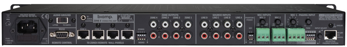 Biamp Commercial Audio ZONE4 Built-in display