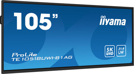 iiyama TE10518UWI-B1AG skilte display Digital A-tavle 2,67 m (105") LED Wi-Fi 450 cd/m² 5K Ultra HD Sort Berøringsskærm Indbygget processer Android 24/7