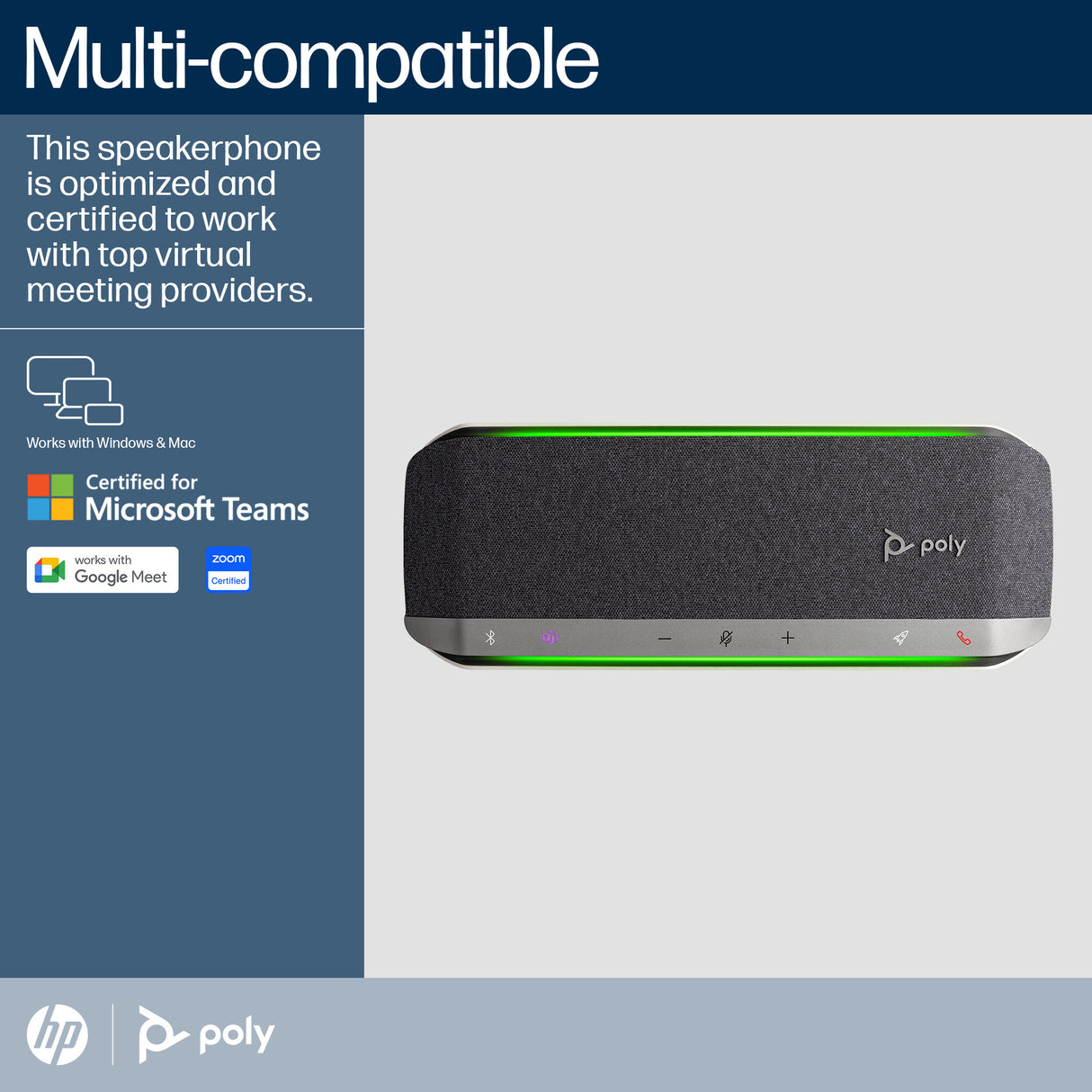 Poly Sync 40+ Microsoft Teams Certified USB-A USB-C Speakerphone +BT700 USB-A Adapter
