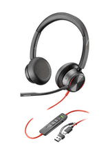 Poly Blackwire 8225 Stereo USB-C Headset +USB-C/A Adapter