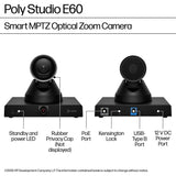 HP Poly Studio E60 Smart Camera 4K MPTZ with 12x Optical Zoom TAA