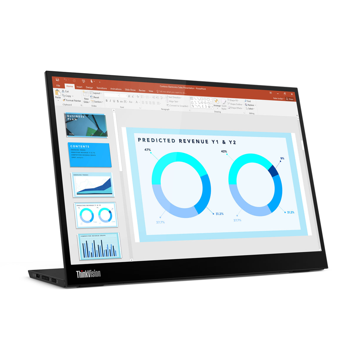 Lenovo ThinkVision M14d LED display 35.6 cm (14") 2240 x 1400 pixels 2.2K Black