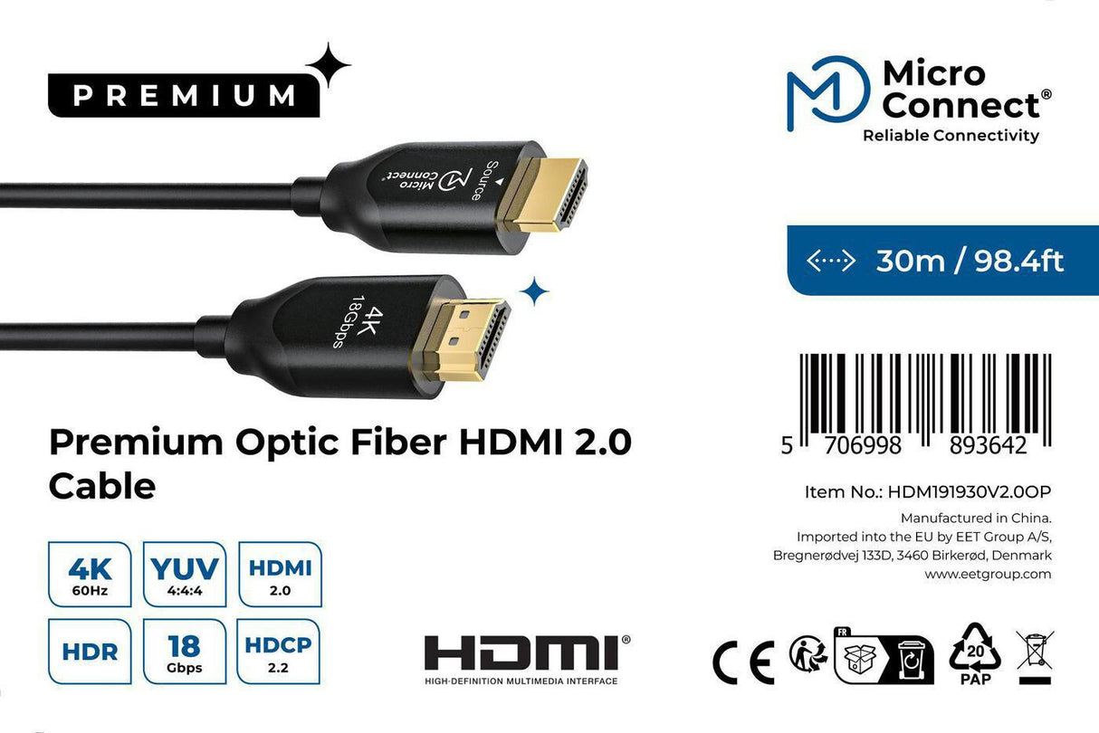 Microconnect Premium Optic HDMI Cable 25m