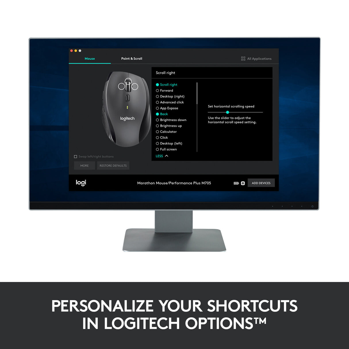 LOGITECH M705 Mouse right-handed laser wireless 2.4 GHz USB wireless receiver grey