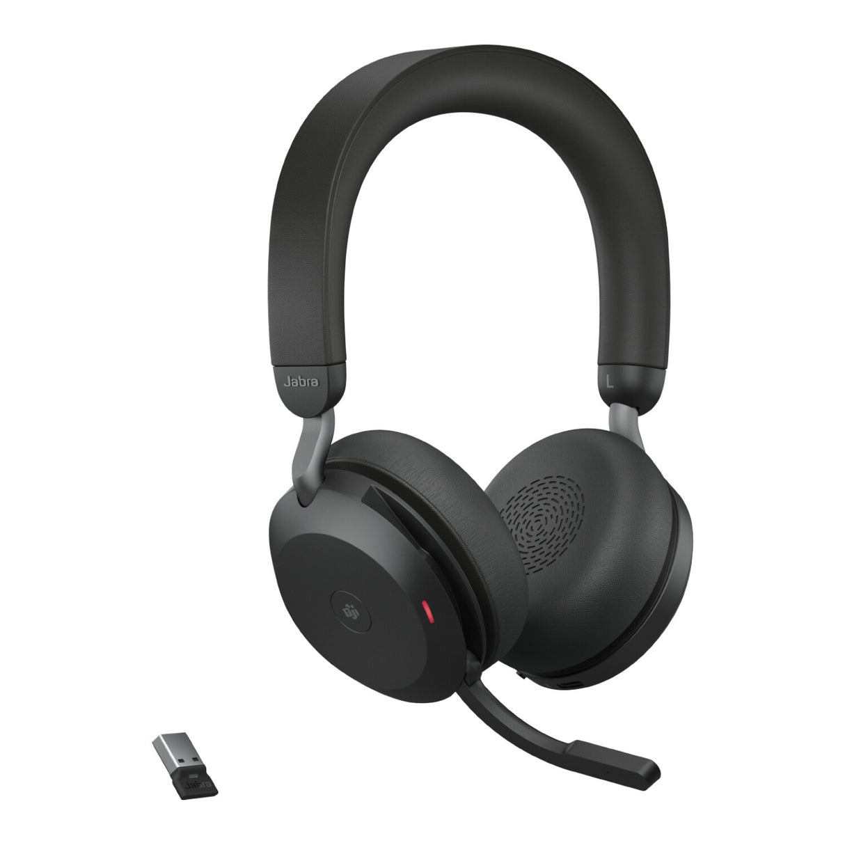 Jabra Evolve2 75 Headset on-ear Bluetooth wireless active noise cancelling USB-A noise isolating black Certified for Microsoft T