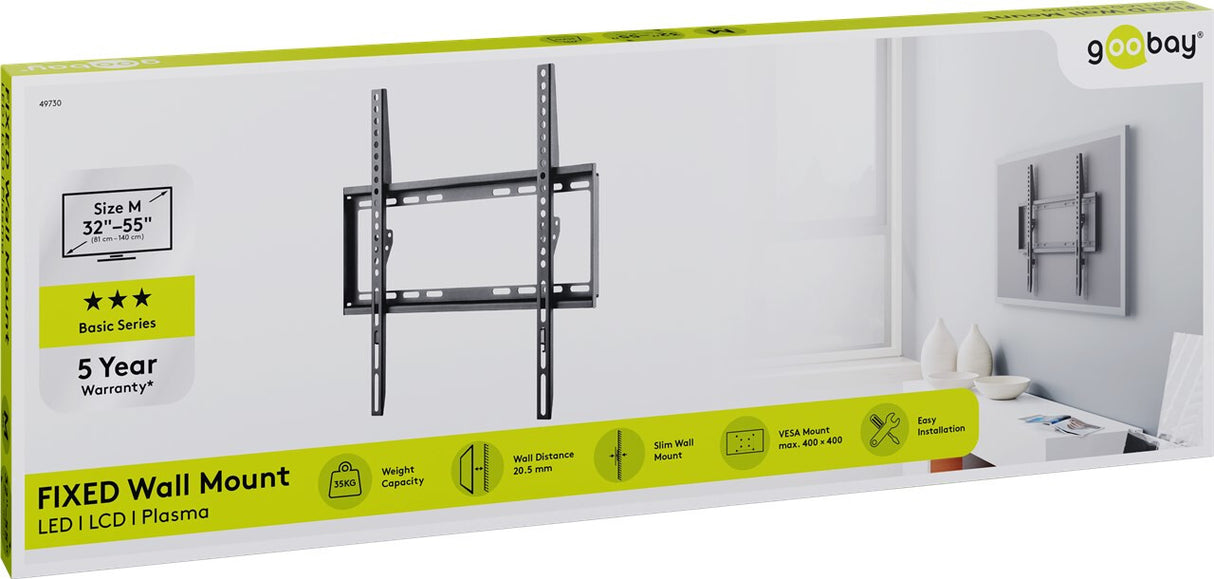 Goobay TV wall mount Basic FIXED (M)
