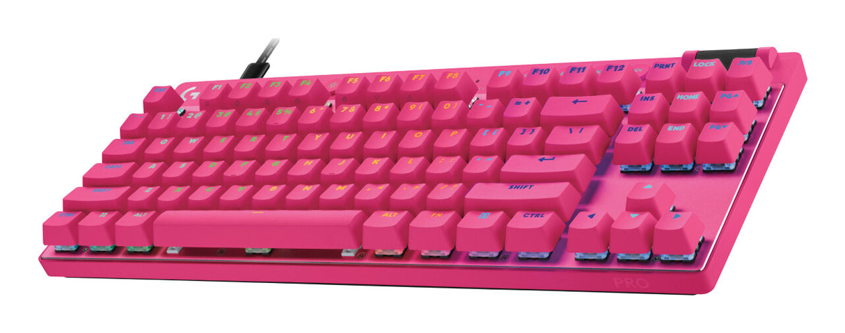Logitech G PRO X TKL RAPID tastatur Spil USB QWERTY Dansk, Finsk, Norsk, Svensk Lyserød