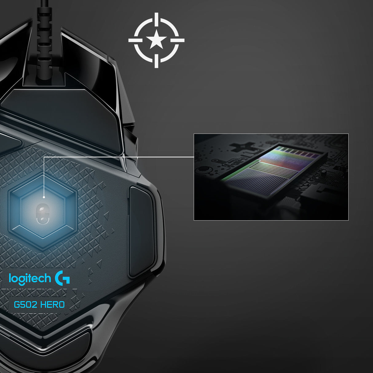 Logitech G G502 Hero mus Spil Højre hånd USB Type-A Optisk 25600 dpi