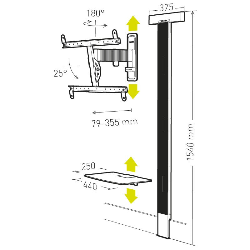 Erard EXOSTAND 600 2.16 m (85") Black, Titanium