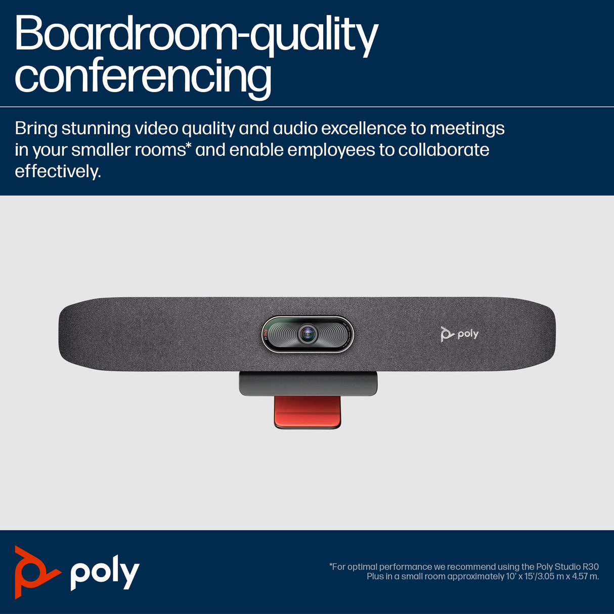 Poly Studio R30 USB Video Bar No Radio GSA/TAA
