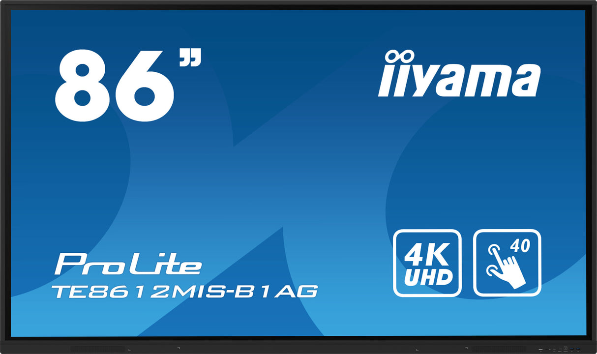 iiyama PROLITE Digital fladpaneldisplay 2,18 m (86") LED Wi-Fi 400 cd/m² 4K Ultra HD Sort Berøringsskærm Indbygget processer Android 11 16/7