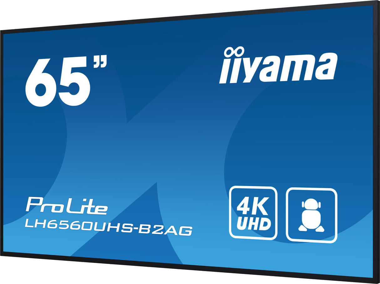 iiyama 65" 4K UHD professional digital signage display with advanced control and connectivity options