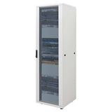Intellinet 19" Network Cabinet - Free Standing, 42U, 800x800mm (width x depth), Grey, Assembled, Max 1500kg, Multi-Point Door Lock, One Lock Per Side Panel, Usable Depth 123 to 573mm, IP20 rated, Rack, Steel