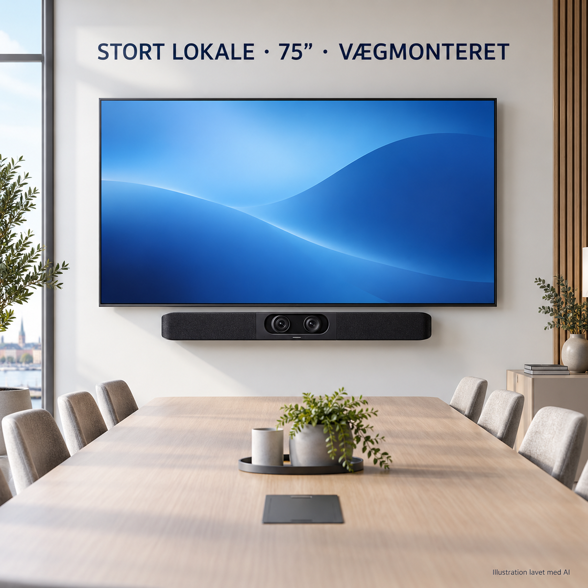 Stort lokale - montering på væg