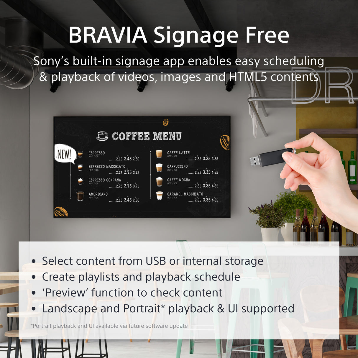 Sony FW-65EZ20L Signage Display Digital signage flat panel 165.1 cm (65") LCD Wi-Fi 350 cd/m² 4K Ultra HD Black Android 16/7