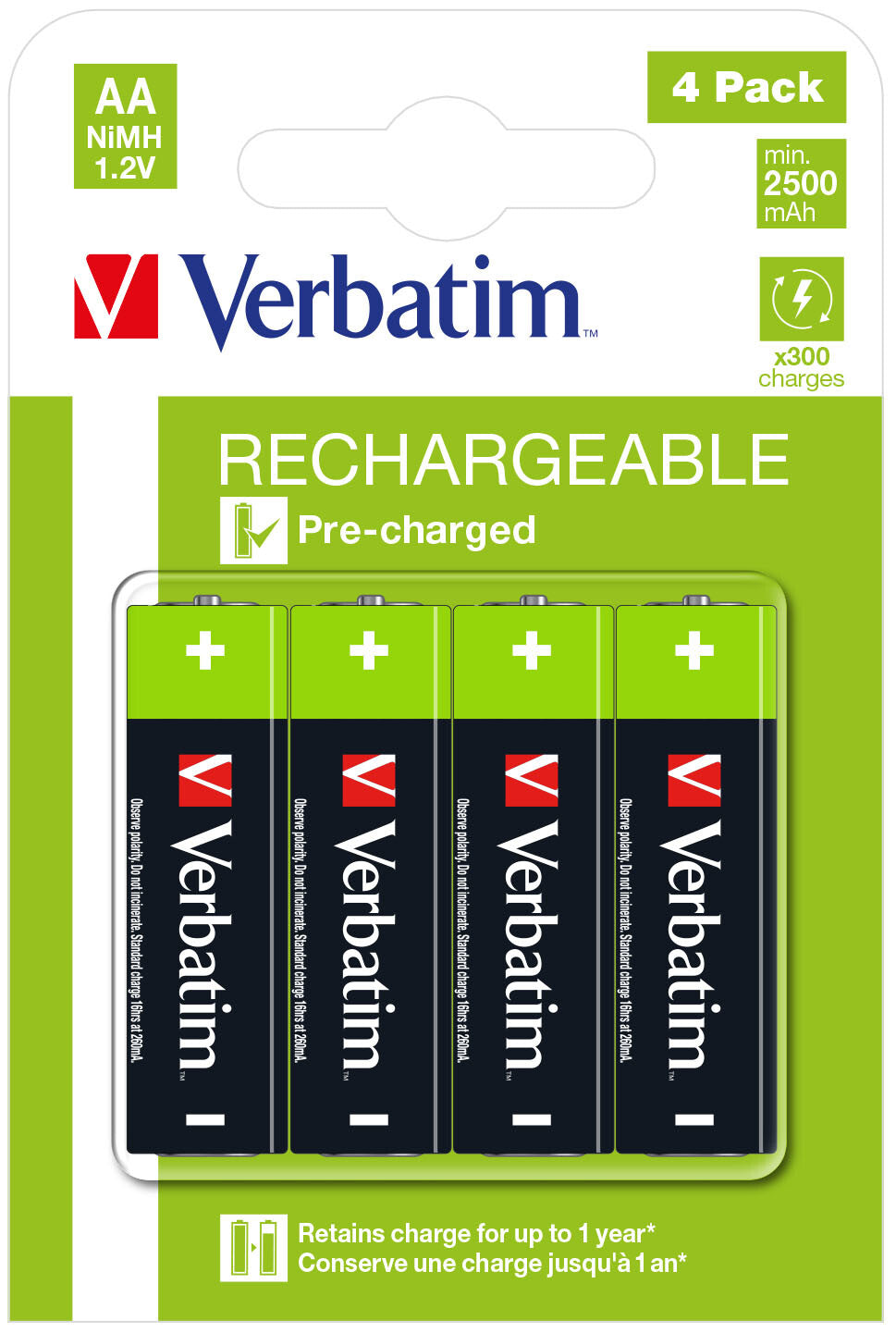 Verbatim 49517 household battery Rechargeable battery AA Nickel-Metal Hydride (NiMH)