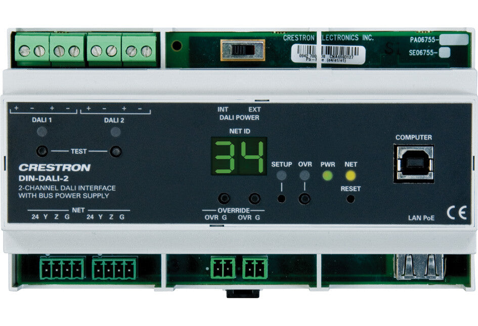 Crestron DIN-DALI-2 programmerbar logic controller (PLC) modul