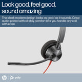 Poly Blackwire 3310 Monaural Microsoft Teams Certified USB-C Headset +USB-C/A Adapter