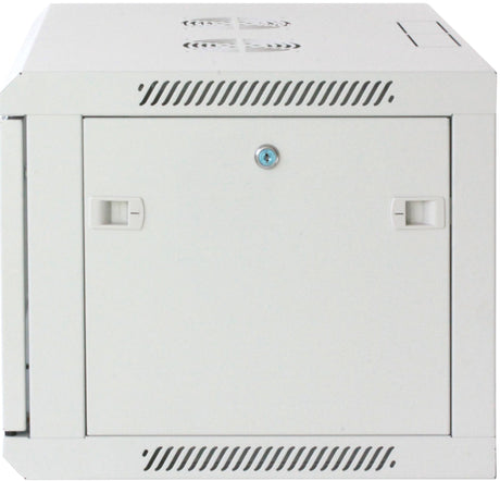 Intellinet 19" Network Cabinet - Wall Mount (Standard), 12U, 450mm Deep, Grey, Assembled, Max 60kg, Suitable also for use on desk or floor, Usable Depth 350mm, Metal & Glass Door, Back Panel, Removeable Sides, Parts for wall install (eg screws/rawl plugs)
